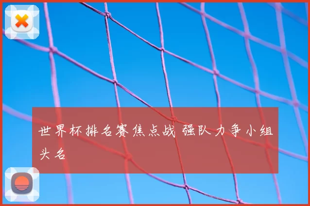 世界杯排名赛焦点战 强队力争小组头名