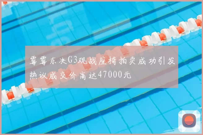 霉霉东决G3观战座椅拍卖成功引发热议成交价高达47000元